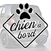 Sticker chien à bord pour voiture Chien à Bord Patte 15 cm Noir - Anakiss
