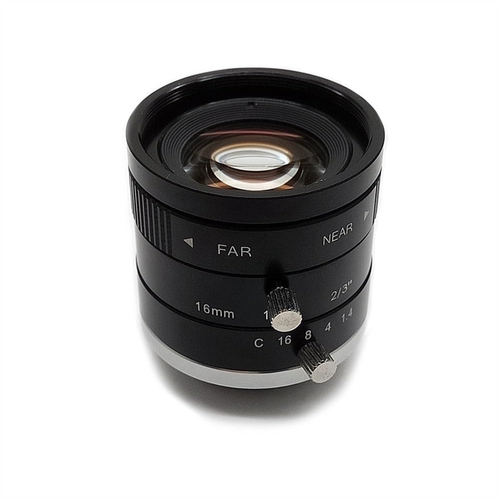 Microscope Kit 2/3" F1.4 Aperture C-Mount 16mm Focal Length Industrial Vision Camera Lens for Industrial Microscope Microscope Lens Adapters