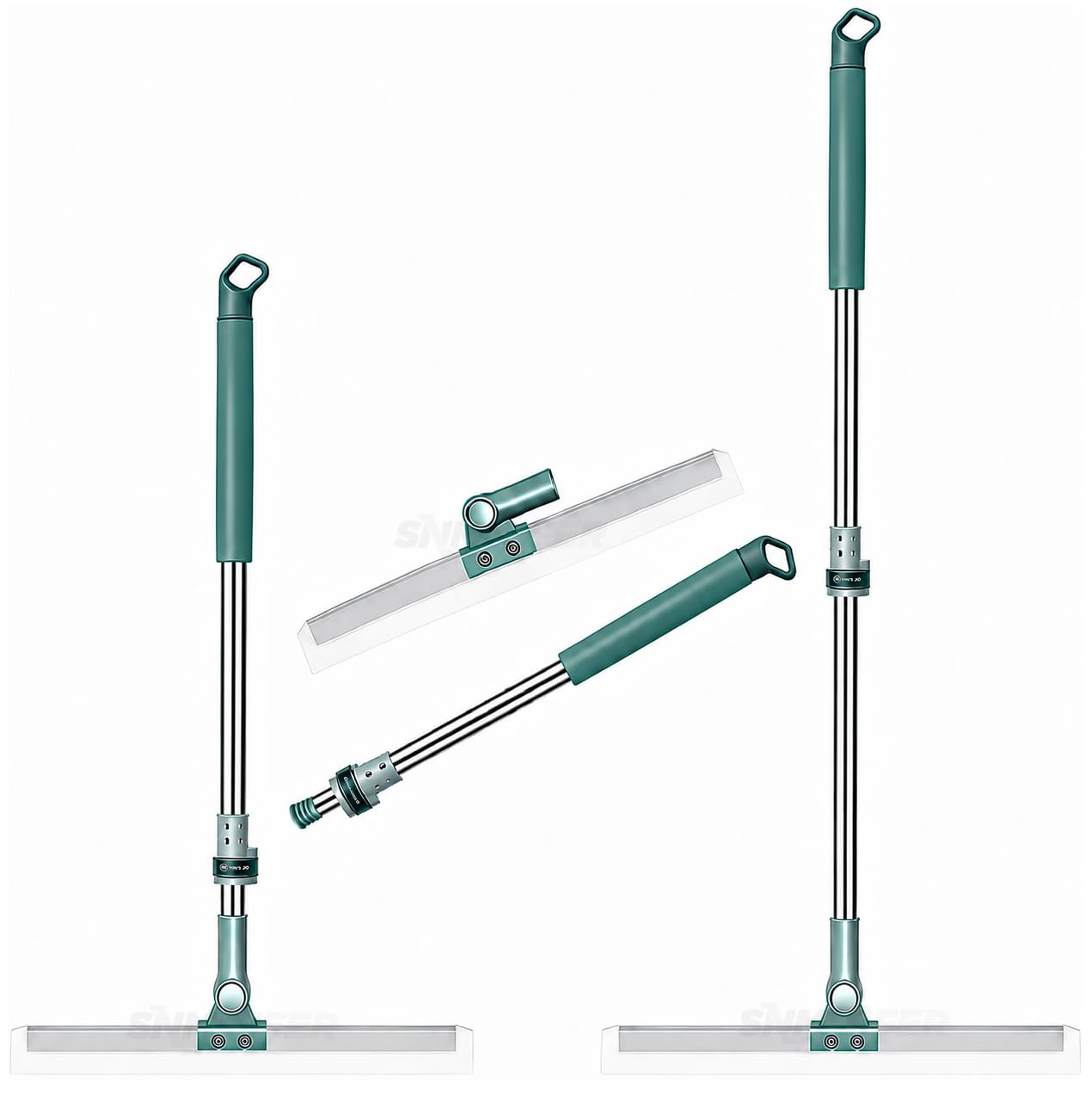 Misamo Enterprise 50-Inch Rotating Floor Squeegee, Heavy Duty Bathroom Wiper with 180-Degree Swivel Head, Sage Green-image-35