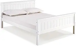 Alaterre Furniture Harmony Full Wood Platform Bed, White