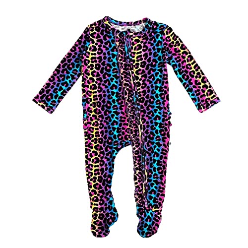 Image of Bums & Roses Baby Footies | Soft Spandex and Viscose | Two-way Zipper for Easy Change | Livin' La Cheetah Loca, 0-3M