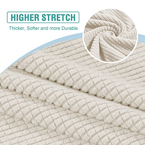 Livego Sectional Couch Covers 4 Pieces Sofa Seat Cushion Covers L Shape Separate Cushion Couch Chaise Cover Elastic Furniture Protector For Both Left/Right Sectional Couch (Ivory, 4 Seater) #TOP2