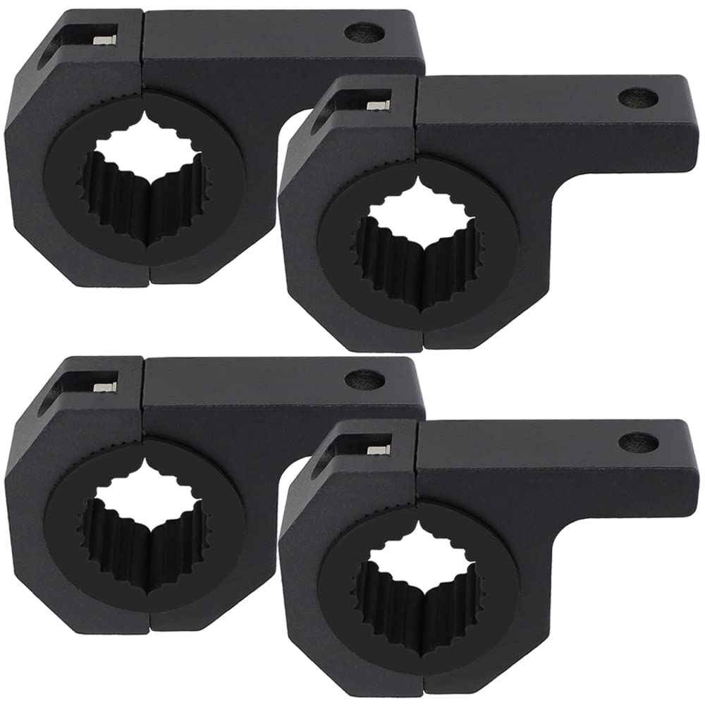 Universal Bull Bar Clamp Mounting Kit-4PCS Heavy Duty LED Light Bar Brackets for 1.38"/1.5"/1.57"/1.77"/1.97" Tubes, Fits Roof Roll Cage, Bumper, Off-Road Driving Lights