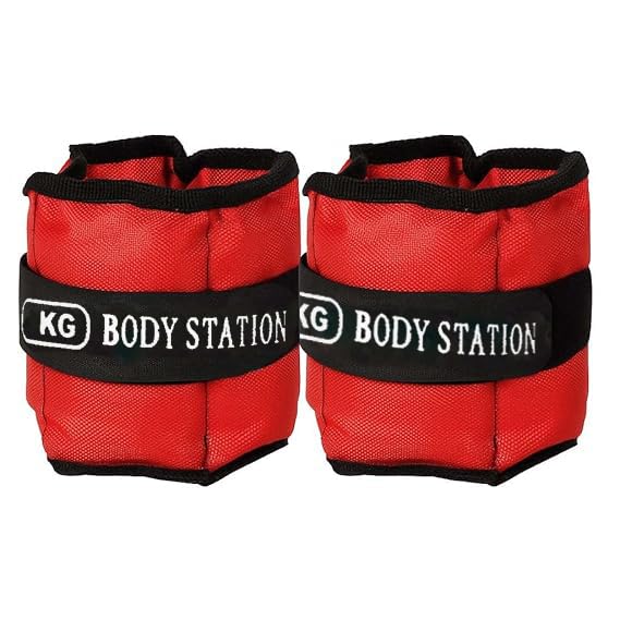 Bodystation Polyester Adjustable Ankle Weights for Men & Women – Durable, Comfortable Design for Fitness, Running, Workouts, Strength Training, CrossFit & Cardio Perfect for Home & Gym Use