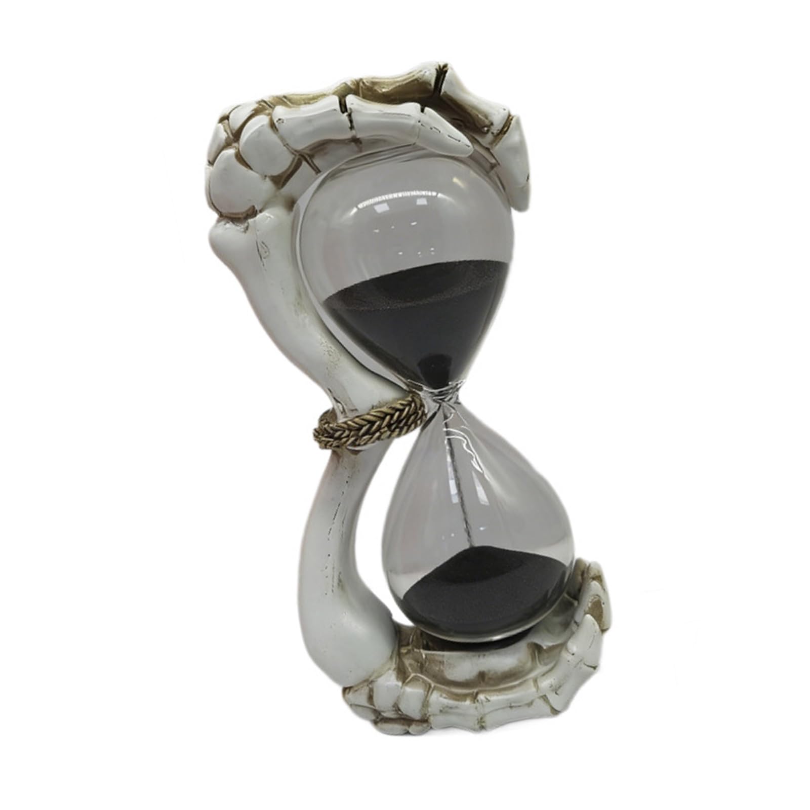 Tsophreniq Skeletons Hand Hour Glass Sand Timer Statues Decorative Sculpture Ornament Collectible Figurines Scary Halloween Decors Skull Sand Timer Statues