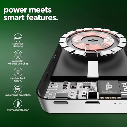 Image of Nu Republic Powerpop X3 10000mAh Power Bank, Magnetic Fast Charging Wireless Powerbank with 22.5W Wired Type-C PD Output, 15W Wireless Output (Silver)