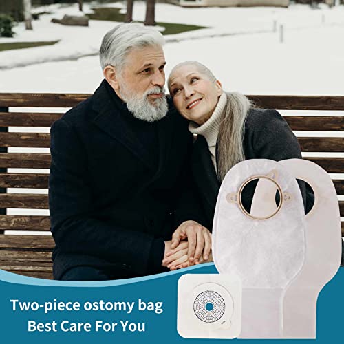 21Pcs Ostomy Bags, Ostomy Supplies,Two Piece Drainable Ostomy Pouch For Ileostomy Stoma Care, Cut-To-Fit (15Pcs Bags+6Pcs Stoma Barrier) #TOP6