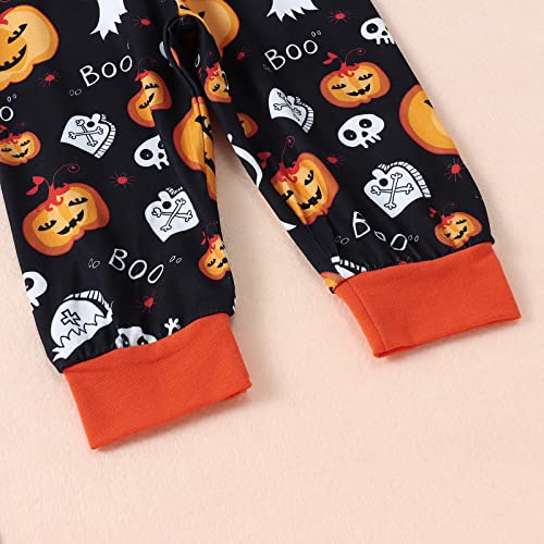 Ritatte Baby Boy Halloween Outfit Long Sleeve Pumpkin Ghost Hoodie Sweatshirt Top Pant Toddler Fall Winter Clothes Set thumb #6