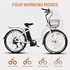 ECOTRIC Electric Bike 26" E Bike 350W Motor Cruiser Electric Bicycles Removable 36V 10AH Lithium Battery Commute Step-Through Ebike Moped for Adults with Basket Shimano 7 Speed Gears #3