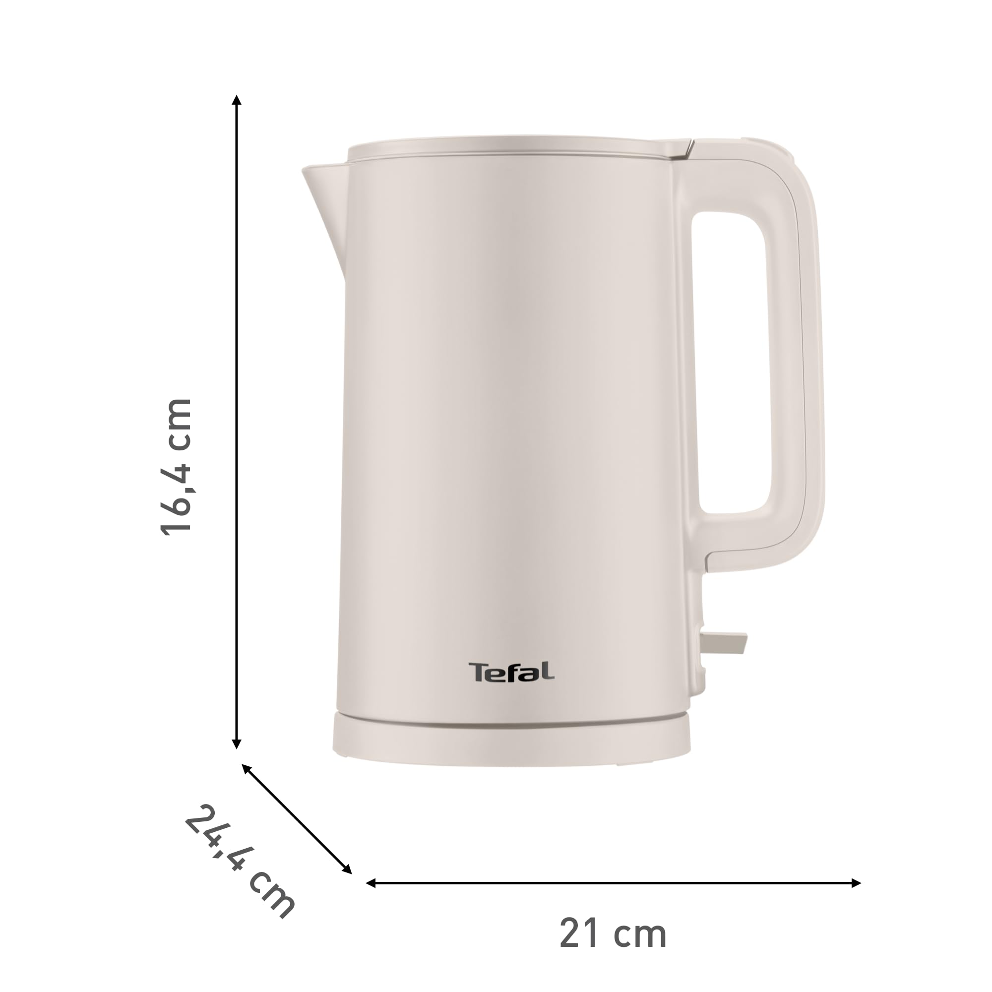 Tefal KO140BE0 Thermo Protect Czajnik elektryczny, minimalistyczny design, bezpieczna obudowa, 1500 W, jasnoszary, stal nierdzewna