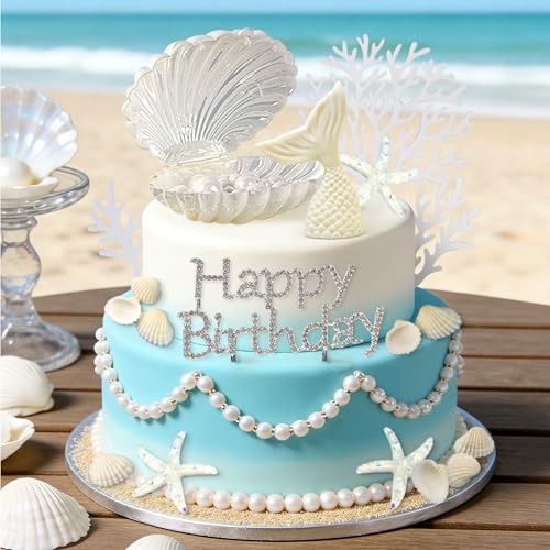 Under the Sea Cake Topper Seashells Mermaid Cake Decorations Under