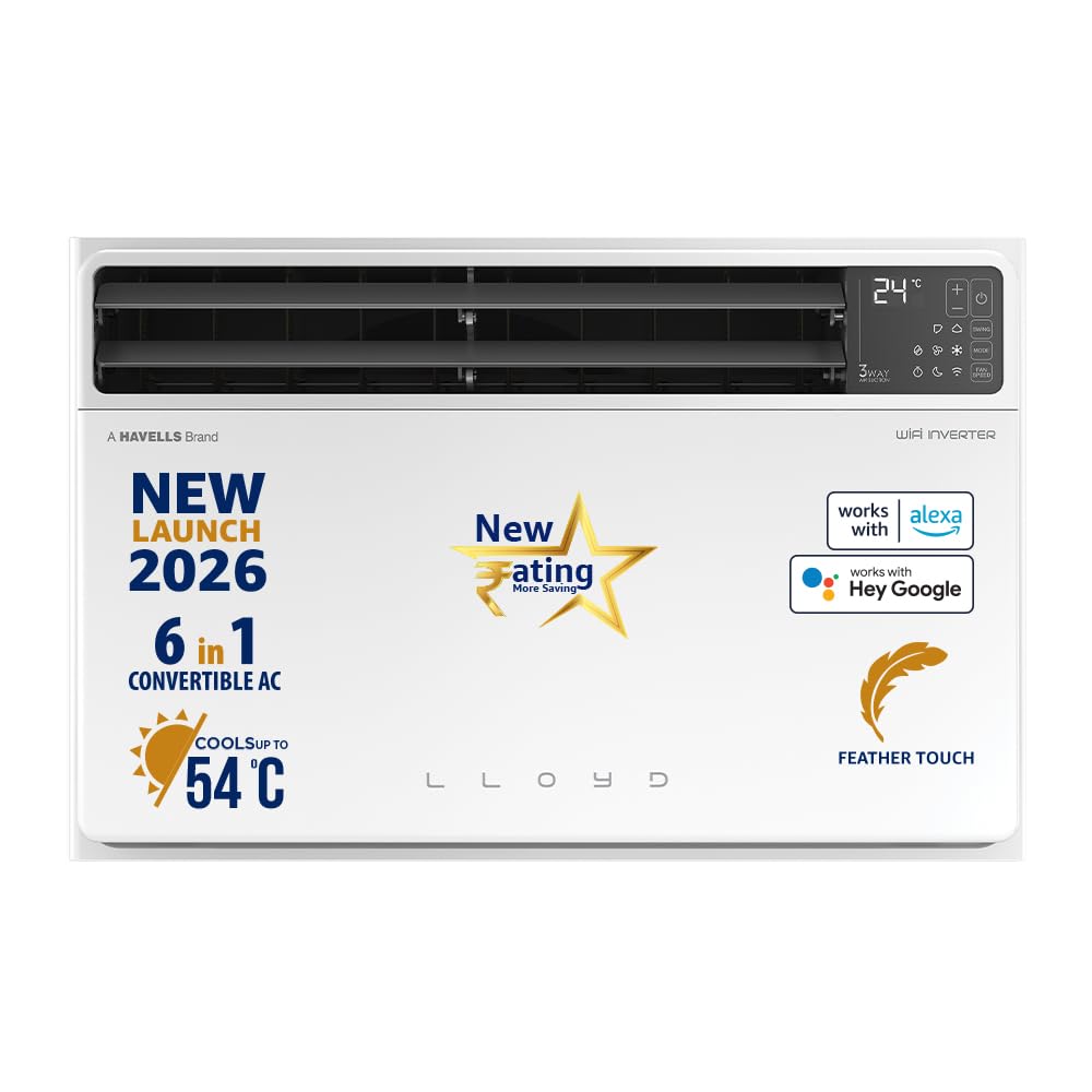 Lloyd 1.5 Ton 5 Star Top Throw Inverter Window AC, 2026 New Star Rated (6 in 1 Convertible, Cools Up To 54°C, Voice & WiFi Enabled, Opti Breeze, Super Silent, 4 Way Air Swing, White, GLW18V5AGTPR)-picture-11