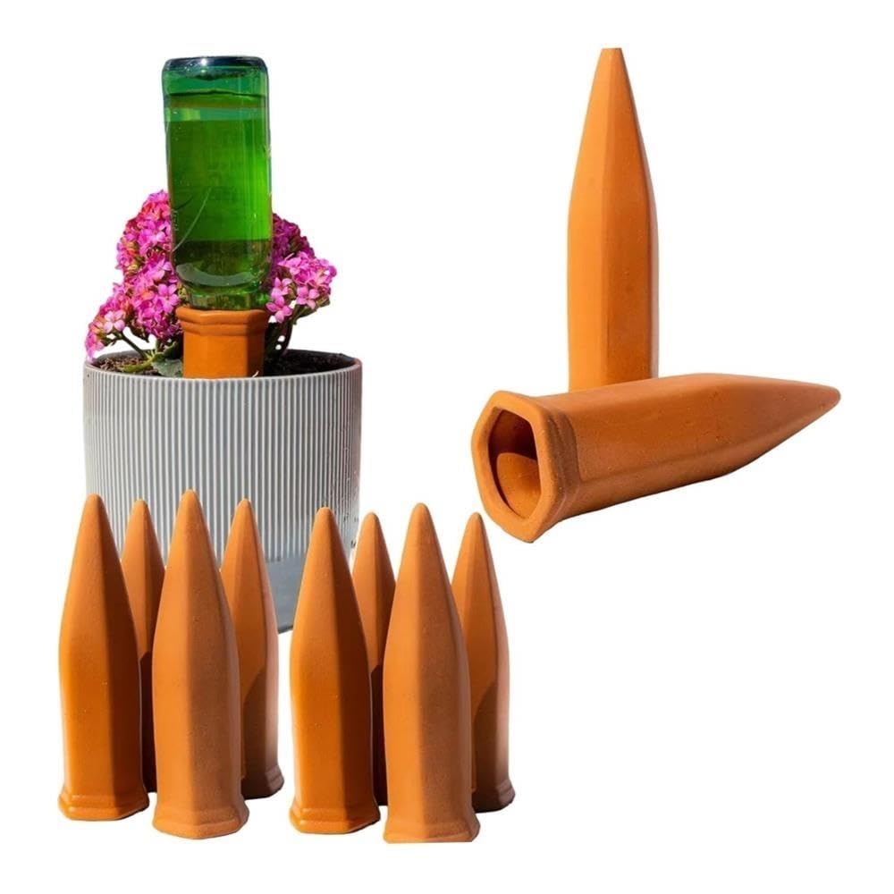 Piquets d'arrosage Automatique en Terre Cuite for Plantes en Pot(4pc)