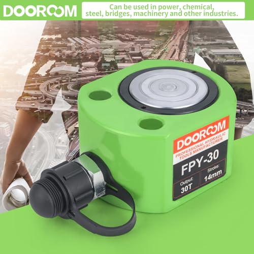 Image of 30T Low Profile Hydraulic Jack Power Kit, 0.55 inch Stroke Acting Lifting Cylinders Industrial Portable Mini Porta Power Ram Jack Multi-Acting Lifting Cylinders