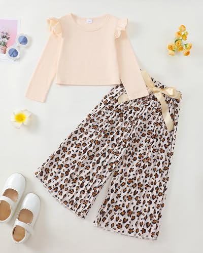 Kids Toddler Girl Clothes Winter Fall Outfit Ruffle Shirts Floral Pleated Pants Set Girls 2 Piece Oufits3