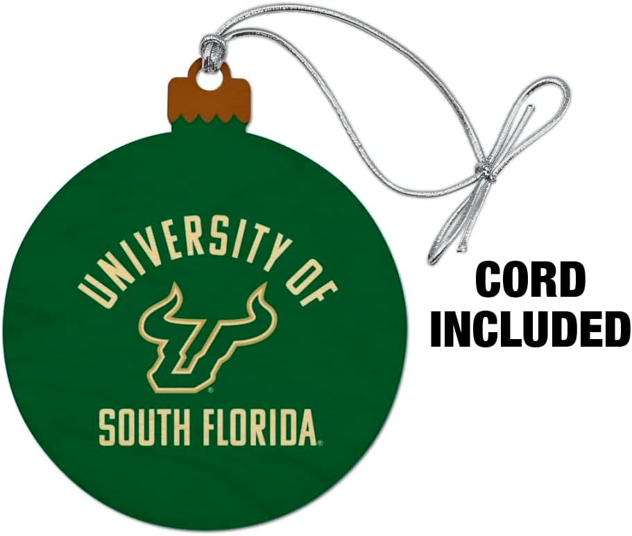 GRAPHICS & MORE University of South Florida Bulls Logo Wood Christmas Tree Holiday Ornament - Image 2
