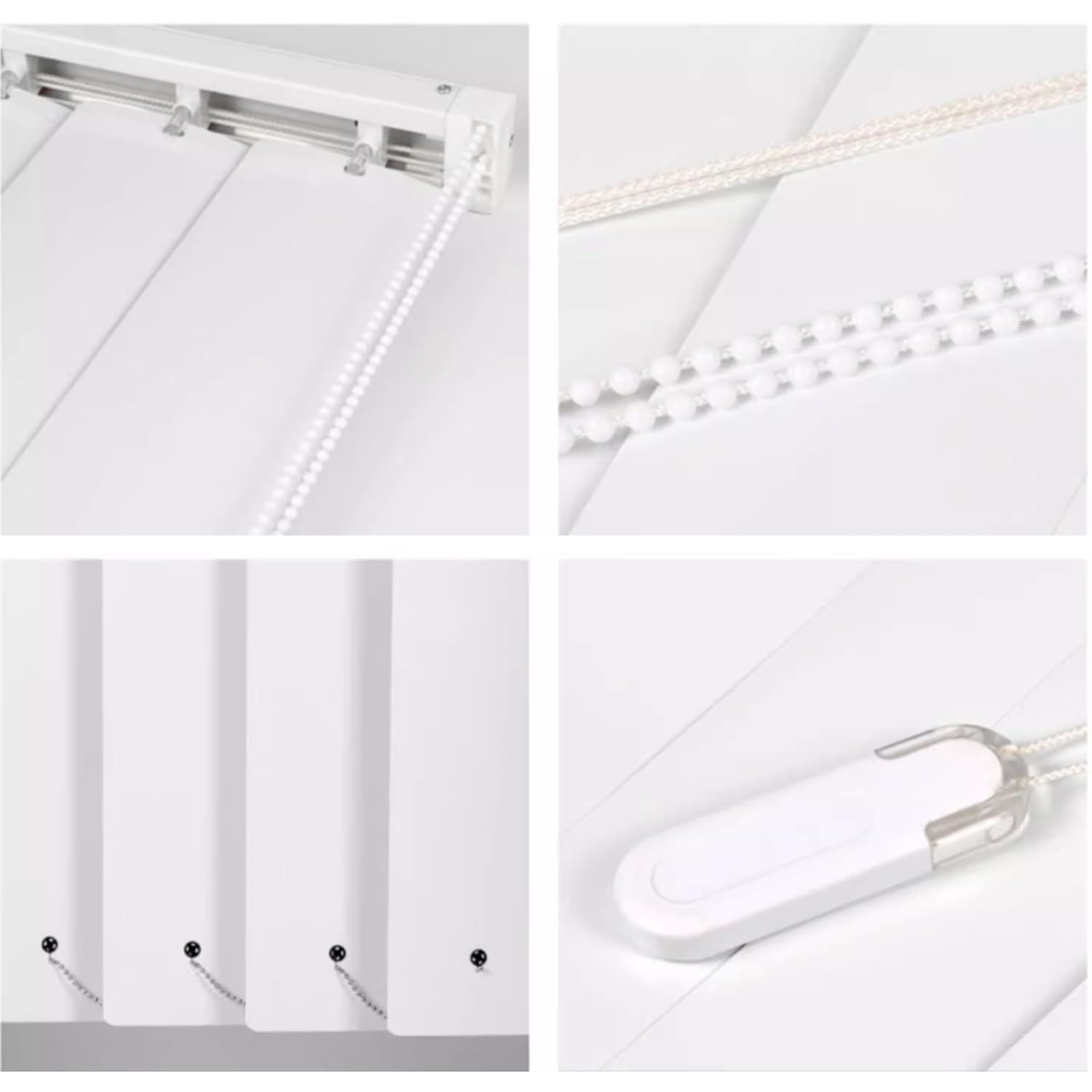 Cortina Lamas Verticales Opaca,Estores Verticales Corredera,Persianas Verticales Blackout para Puertas y Ventanas,con Accesorios,Tamaño Personalizable,Ancho x Alto (Blanco,120cm x 220cm)