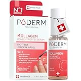 Poderm 5 in 1 Nagel Booster Serum - Kollagen | Redensifizierende & Anti-Aging Pflege für Geschwächte Nägel - 6 ml | Hydratisiert & Stärkt | 100% Natürlich - Entwickelt von einem Podologen in Schweiz