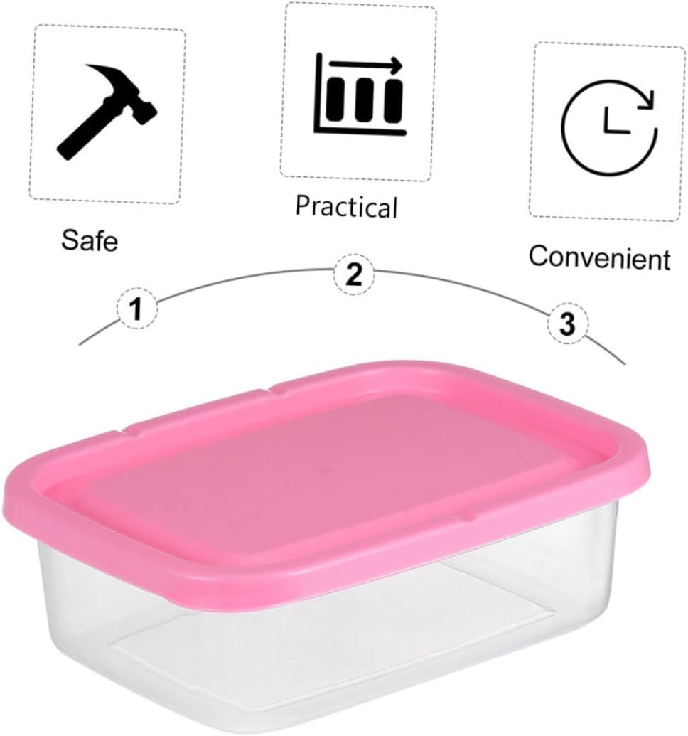 SECFOU Food Storage Boxes Airtight Vegetable and Fruit Organizer for Kitchen Bento Lunch Container Easy Clean Pink Color