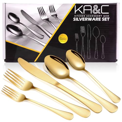 KA&C besteck set besteck set 8 personen 40-teiliges Besteckset Monoblockmesser Cromargan Edelstahl poliert spülmaschinengeeignet besteck...