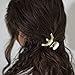 Gold Matte Metal Hair Clip Claws Combo Pack - Simple Minimalist Barrette Jaw Clamp With Octopus - 2 inches each