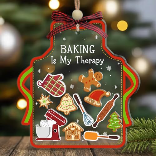 Baking Christmas Ornament - Gift For Baking Lovers - Shaker Acrylic Ornament - Ideal Christmas Tree Decor For Kitchen Fan - Unique Gifts Shaking For Men, Women - 2025 X-Mas Home Decor