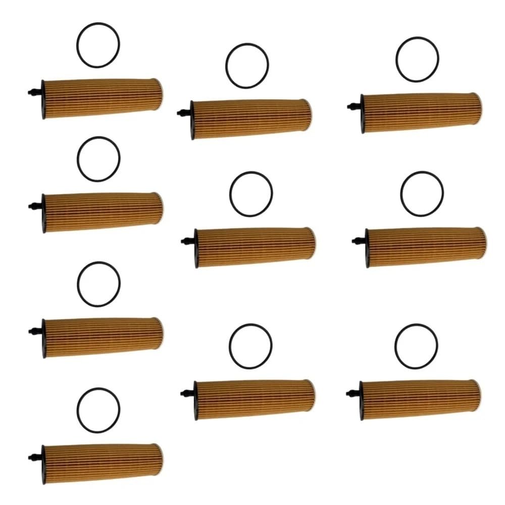 filtro de aceite del motor Kit de filtro de aceite de motor A6541801100 compatible con Mercedes W205, W213, W222, W247, Clase A, B180, C180d, Clase G, GLC y GLE.(10PCS)