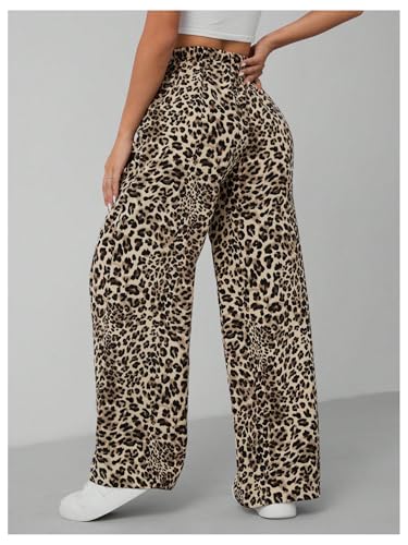 Pantalon léopard femme avec cordon ajustable et fluide - 2