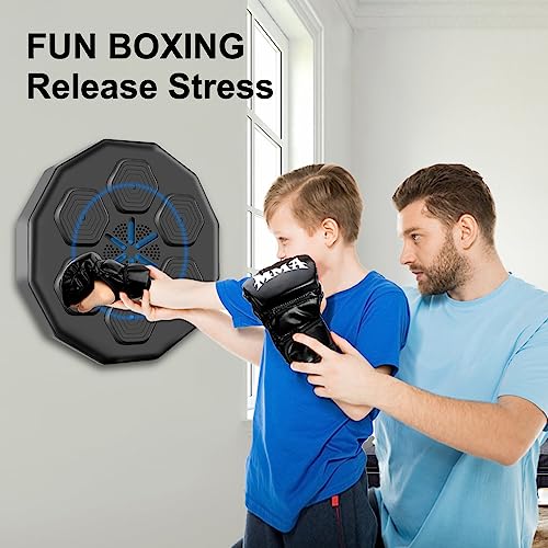 Anrelind Smart Bluetooth Music Boxing Machine,Wall Mounted Boxing Game, Intelligent Boxing Target, Wall Punching Bag - Boxing Training Punching Equipment,Kids Workout Equipment (red Mitten)