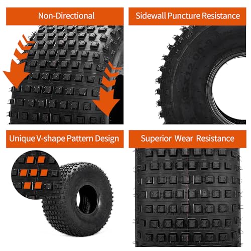 FORERUNNER 25x12-9 ATV Tires, All Terrain 4PR 25x12-9 ATV UTV Trail Mud Sand Off-Road Tires (Pack of 2, Tubeless)