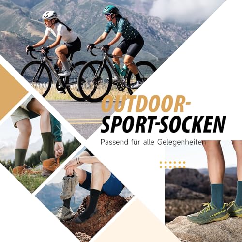 Ruixue Merino Wandersocken Herren & Damen, Outdoor Socken Trekkingsocken, Merinowolle Sportsocken Laufsocken Sneakersocken für Herren, Damen & Kinder[3 Paar]