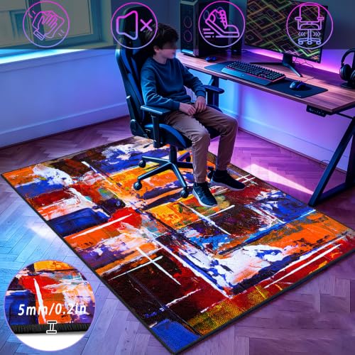 Tapis de protection de sol gaming antidérapant avec effet 3D