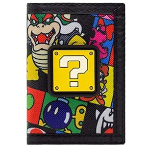 Super Mario Question Block Bowser Bob-omb Portemonnee Handtas Zwart