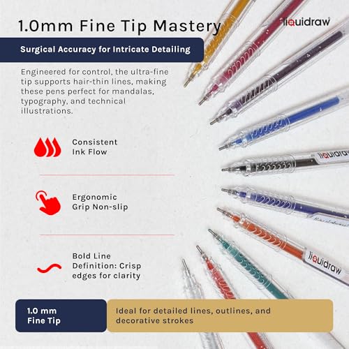 Set de 10 bolígrafos gel con purpurina Liquidraw miniatura 3