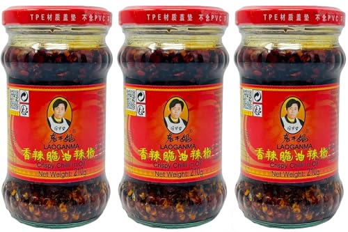Blissify - Lao gań ma Crispy Chilli Oil 210g Each (Pack of 3) Famous Chinese Spicy Chilli Oil for Cooking Dipping and Topping