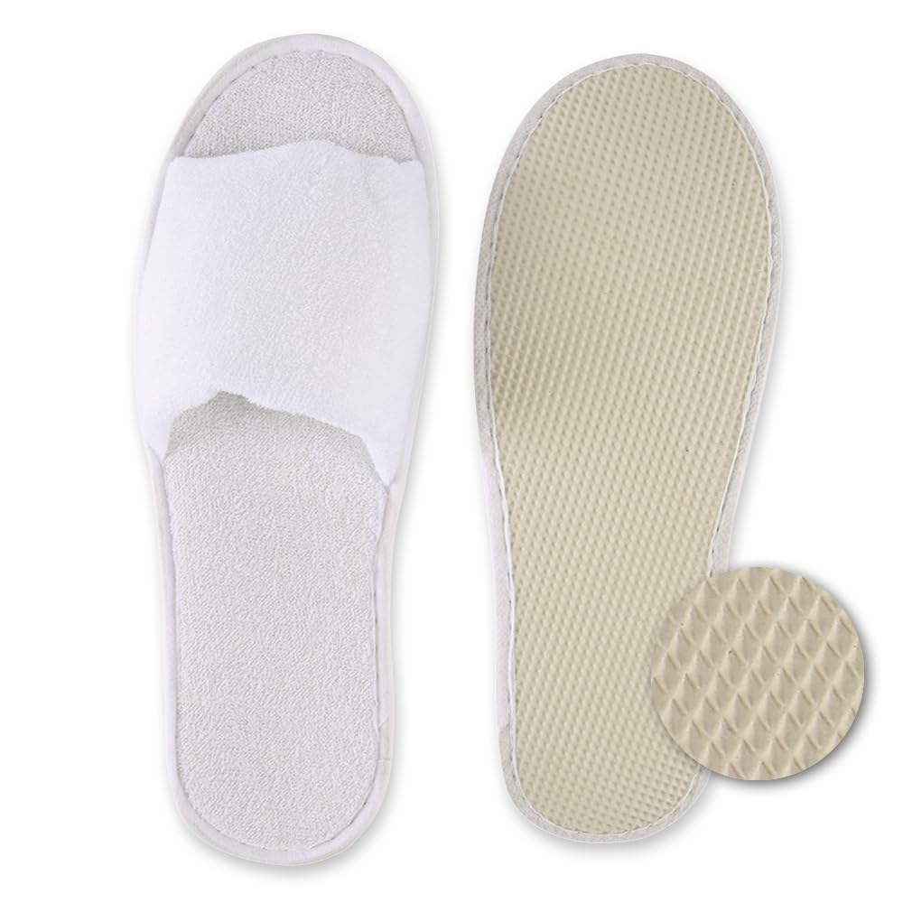 FRANZ MENSCH 200 Stück Hygonorm Slipper Classic, offen | Polyester, Box, white, universal, standard, L: 28.5cm, B: 11cm, Hotelslipper, Einweg-Hausschuhen, Gästeschuhe
