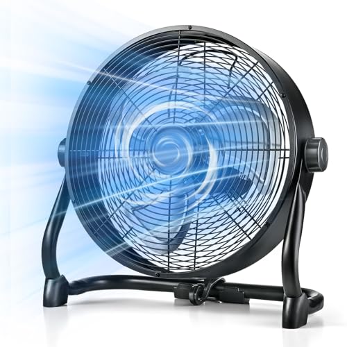 Air Choice 12' Rechargeable Battery Powered Fan, Portable Outdoor Fan with AC Adapter and USB...