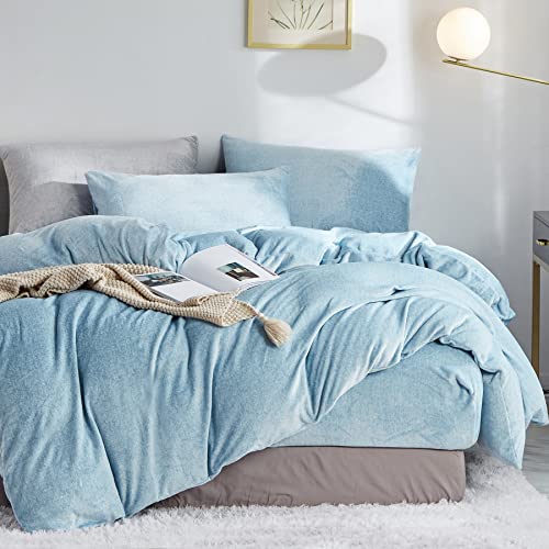 Luofanfei Flauschige Plüsch Bettwäsche 155x220 Extra Warm Cashmere Touch...