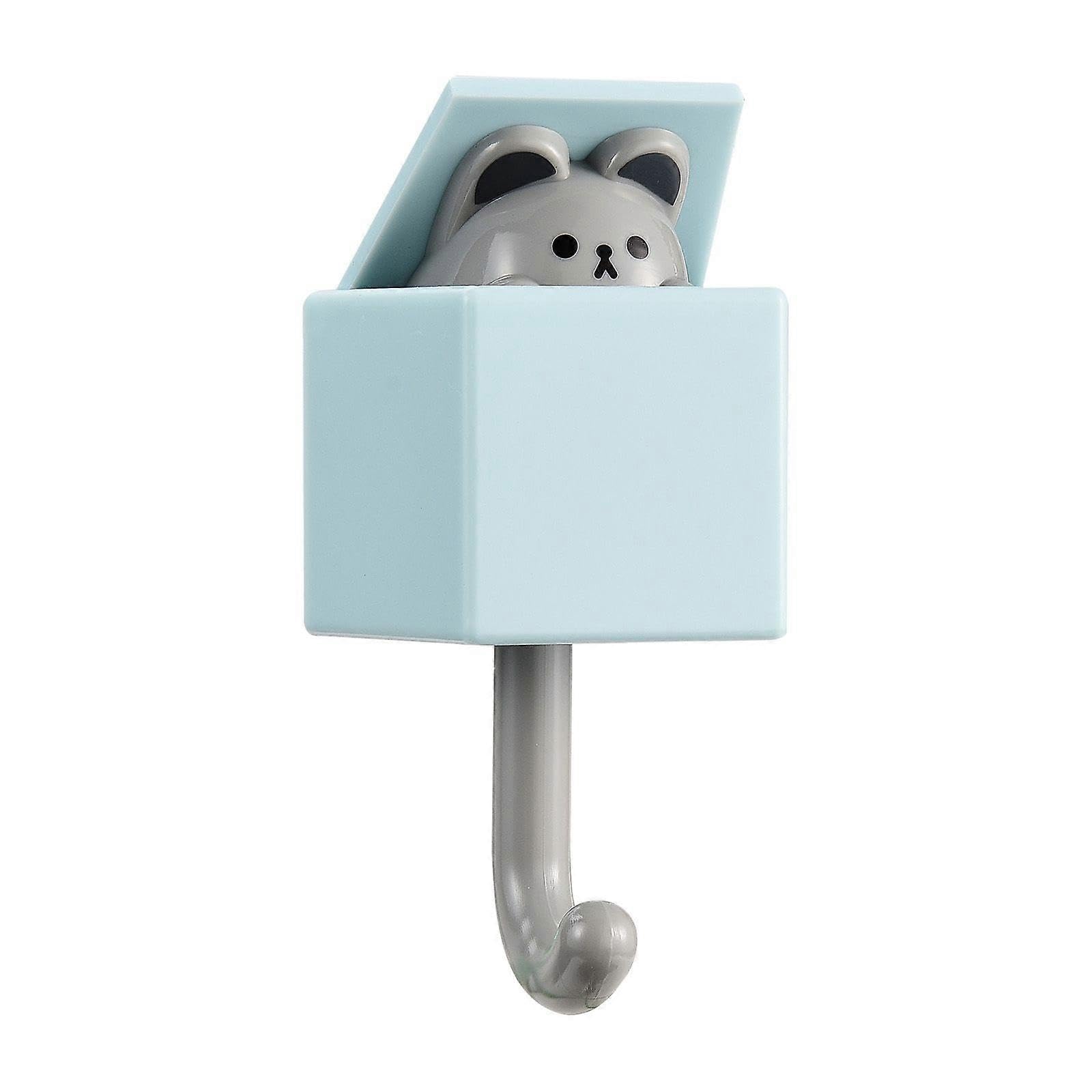 JOYHAPPST Creative Coat Hook Cute Wall Coat Hook for Hanging Hats, Coats, Keys, and Towels, Practical cat Hook for Wall Decoration Blue