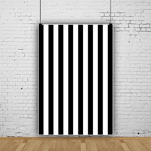Fondos Fotográficos Rayas Verticales 3x5ft Blanco y Negro miniatura 3