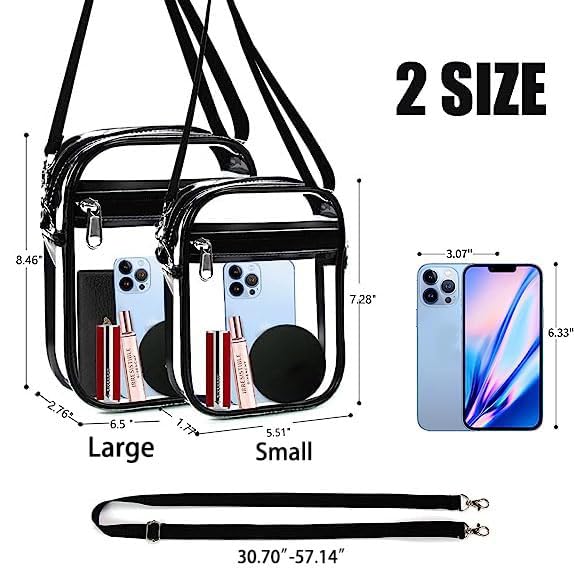 Image of Clear Bag Stadium Approved, Clear Crossbody Purse Bag with Front Pocket for Concerts Sports Events Festivals