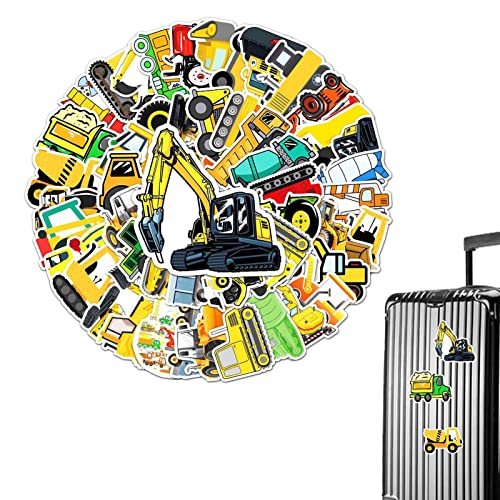 Bouwvoertuigen muurstickers, graafmachine decors vrachtwagens en voertuigen stickers, Olyee Digger muurstickers, slaapkamer muurstickers, schattige auto thema zelfklevende stickers