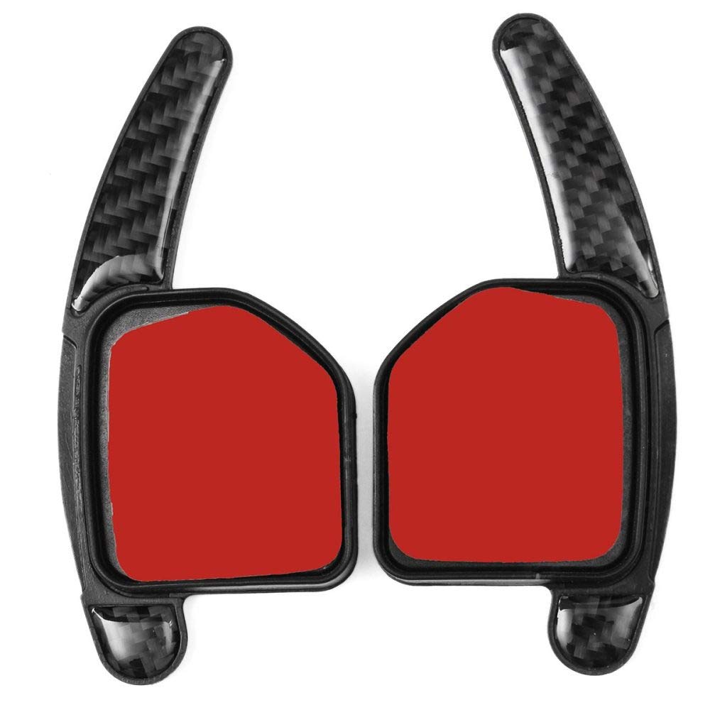 WSCJDC 2x Carbon Fiber Look Car Paddle Shift Pad Extensions Steering Wheel Shifters Gear,For Audi A1 A3 A4 A5 A6 Q7,For Skoda Mingli RS