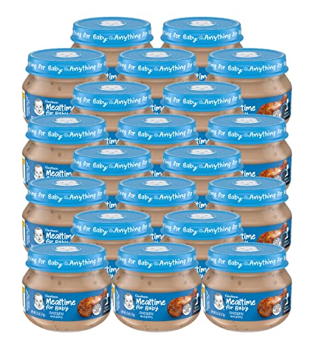 Gerber Mealtime for Baby 2nd Foods Baby Food Jar, Chicken & Gravy, Non-GMO Pureed Baby Food with...