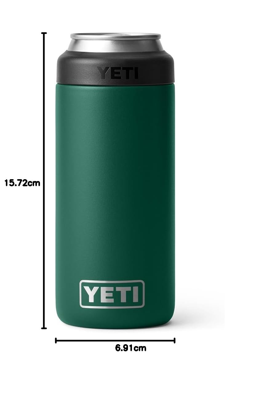 YETI Rambler Isolateur de canette Colster Slim de 355 ml pour canettes de Seltzer rigides et minces, (insert non fourni), vert forêt noire