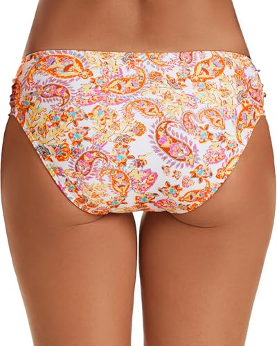 Image of Women's Bathing Suit Bottoms Full Coverage Ruched Bikini Tankini Bottom Swimsuit Brief