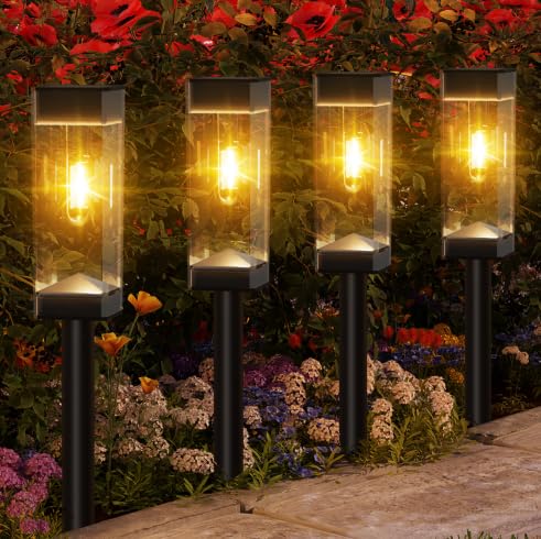 LOTMOS Luci Solari Esterno da Giardino 4PCS Luce