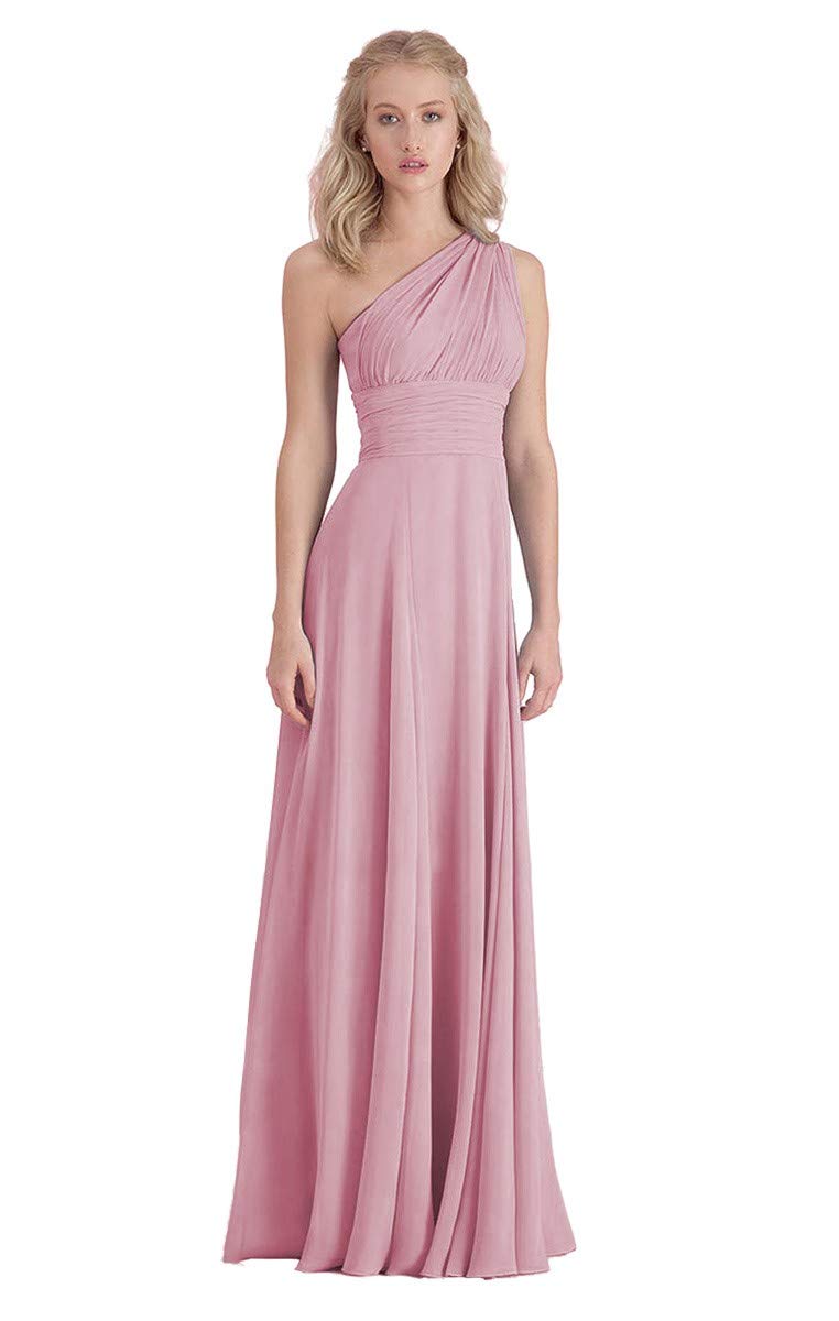 Lecureler Convertible Prom Bridesmaid Dress Dusty Pink Size 16