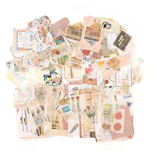 260 hojas Pegatinas Scrapbooking, Vintage Stickers, Decorativa Papel Kit de Scrapbooking,Manualidades Álbumes de Recortes Decoración,Mariposa Postre Decoración para Libro Portátiles Scrapbook