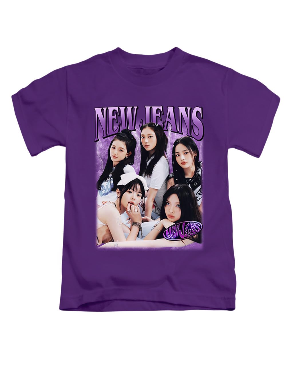 New Jeans, Iconic Icons Trendy Cool Korean k Fun Cute Minji Hanni Danielle Haerin Hyein Tee T-Shirt Funny Unisex T Shirt Top Purple
